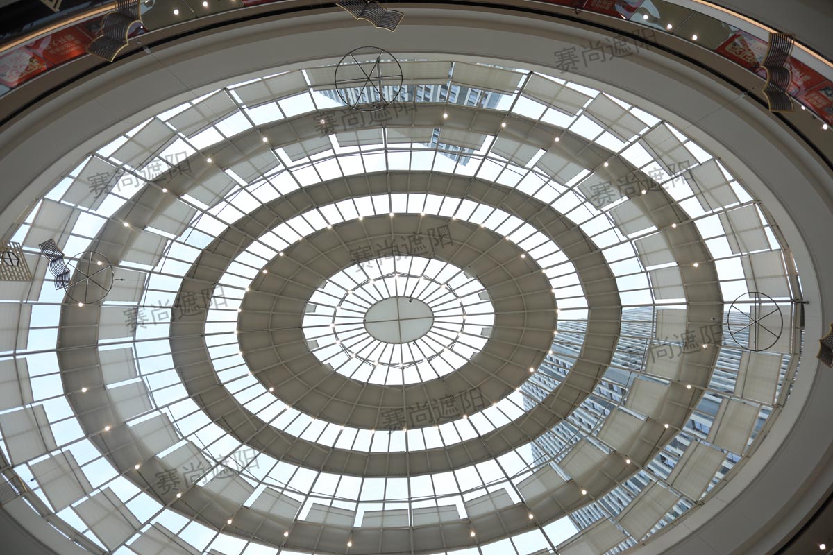 FSS電動天棚簾商場遮陽應用